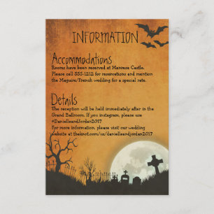 D'accompagnement Carte Halloween pour mariage en orange