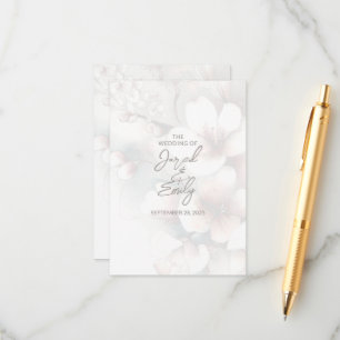 D'accompagnement Carte Mariage cerise en fleurs avec code QR