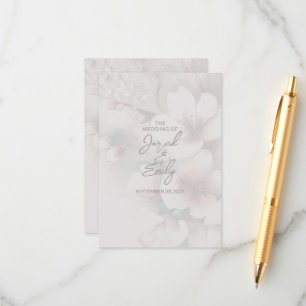 D'accompagnement Carte Mariage cerise en fleurs avec code QR