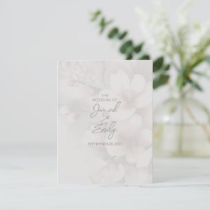 D'accompagnement Carte Mariage cerise en fleurs avec code QR