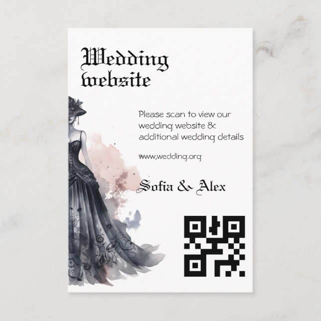 D'accompagnement Carte mariage de robe gothique noire (Devant)
