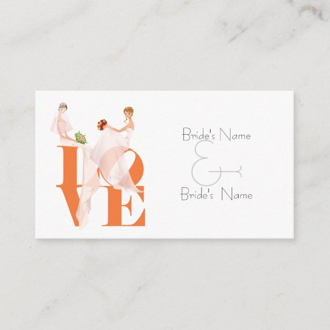 D'accompagnement Carte Mariage du site web lesbienne de deux mariée (Devant)