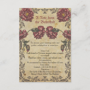 D'accompagnement Carte Mariage gothique avec papier vieilli