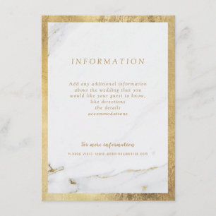 D'accompagnement Carte mariage moderne en marbre d'or Faux