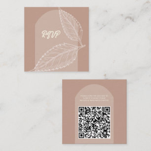 D'accompagnement Carte Mariage QR Mocha Soft feuille