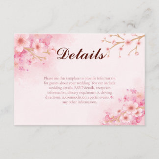 D'accompagnement Carte Mariage Sakura Cherry Blossom