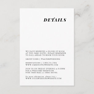 D'accompagnement Carte minimaliste élégante de détails de mariage