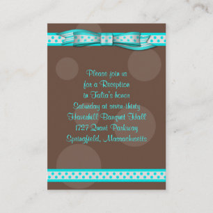 D'accompagnement Carte Pois Bat mitzvah Aqua & Brown