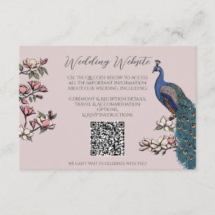 D'accompagnement Carte QR de mariage dessinée à la main avec paon r