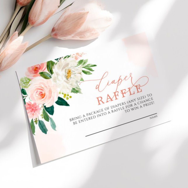 D'accompagnement Carte Raffle de couches de fleurs rose pâle (Créateur téléchargé)
