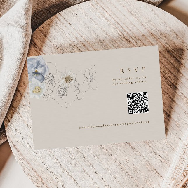 D'accompagnement Carte RSVP Boho Botanical Wedding avec code QR (Créateur téléchargé)