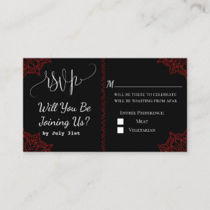 D'accompagnement Carte RSVP de mariage rouge noir indien