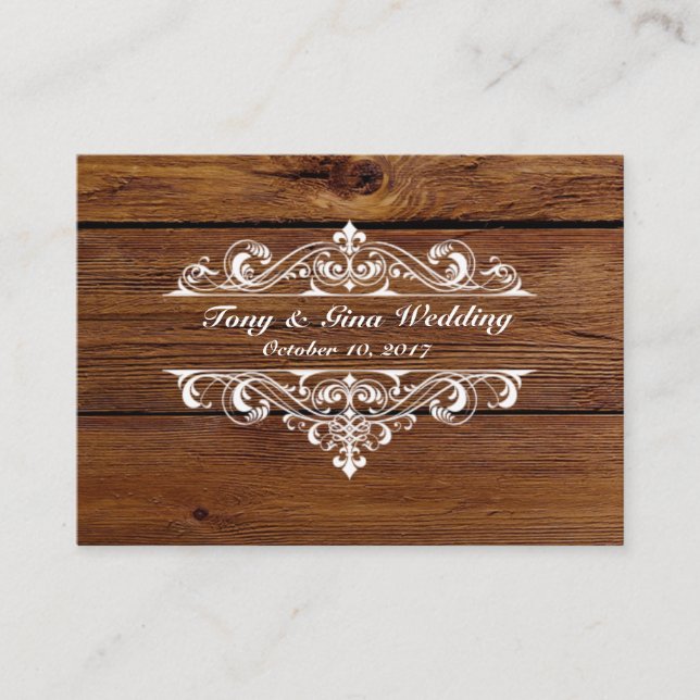 D'accompagnement Carte RSVP de mariage rustique en bois (Devant)