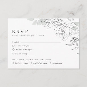 D'accompagnement Carte RSVP illustrant la flore botanique