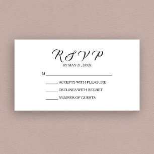 D'accompagnement Carte RSVP Mariage noir blanc