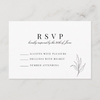 D'accompagnement Carte RSVP minimaliste