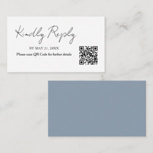 D'accompagnement Carte RSVP minimaliste Mariage QR Code écriture
