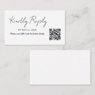 D'accompagnement Carte RSVP minimaliste Mariage QR Code écriture