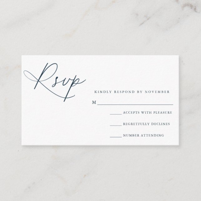 D'accompagnement Carte RSVP Script Moderne (Devant)