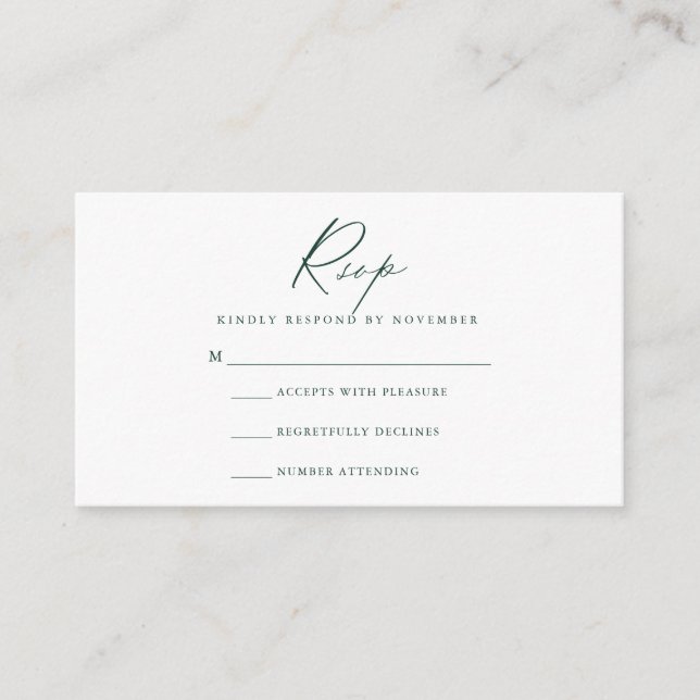 D'accompagnement Carte RSVP Script Moderne (Devant)