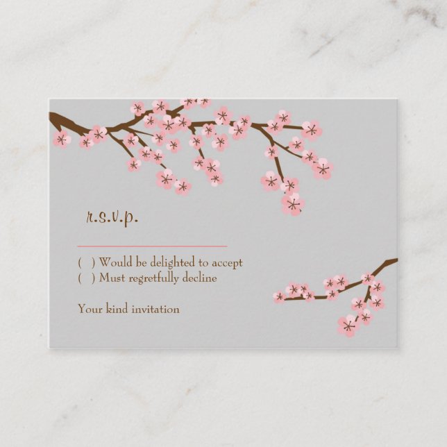 D'accompagnement Cherry Blossom Garden Wedding Carte RSVP (Devant)