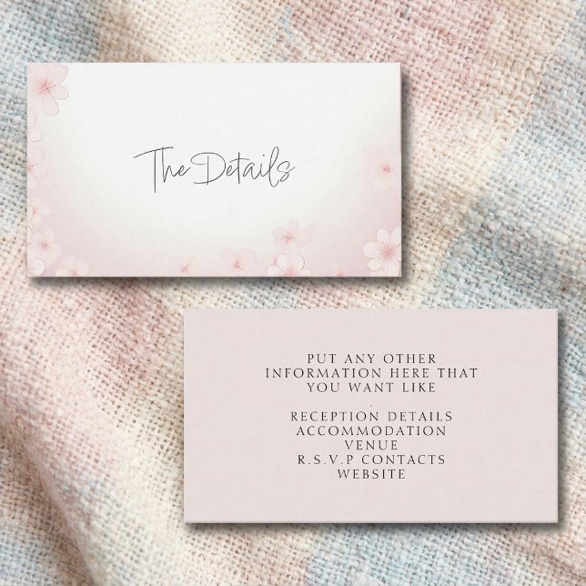 D'accompagnement Cherry Blossom Rose Les Détails Carte De Boîtier (Cherry Blossom Pink The Details Enclosure Card.)