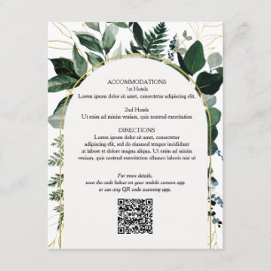 D'accompagnement Code QR carte de détails mariage, Moderne Botaniqu