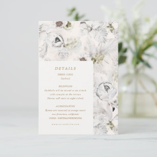 D'accompagnement détail romantique de mariage floral argenté carte