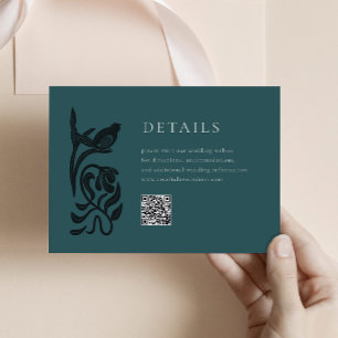 D'accompagnement Détails Art déco vintage Carte de boîtier avec QR