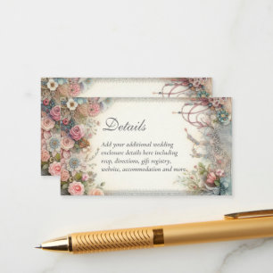 D'accompagnement DÉTAILS CARTE Maximaliste Floral Shabby Chic Vinta