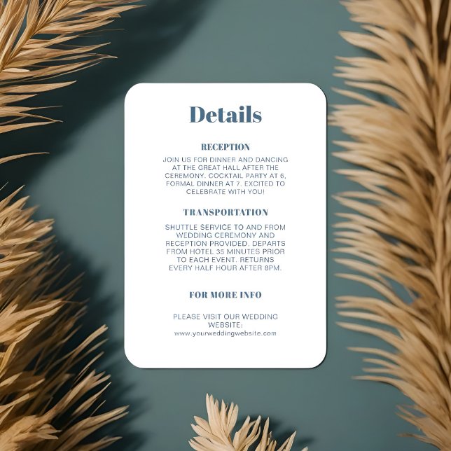 D'accompagnement Détails de la réception de mariage chic Carte de b (Créateur téléchargé)