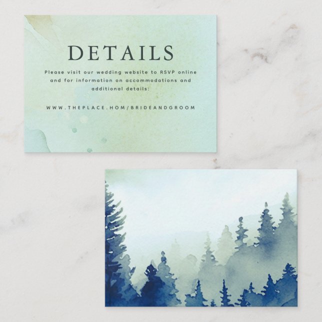 D'accompagnement Détails du mariage Carte de petit boîtier (Devant / Derrière)