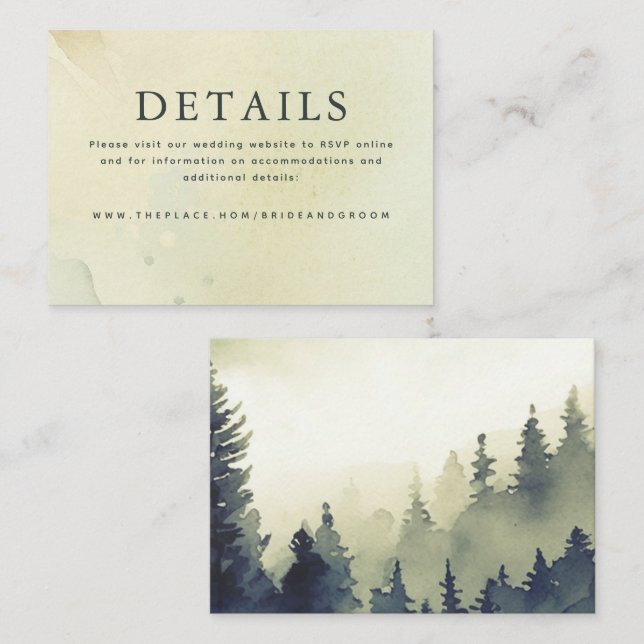 D'accompagnement Détails du mariage Carte de petit boîtier (Devant / Derrière)