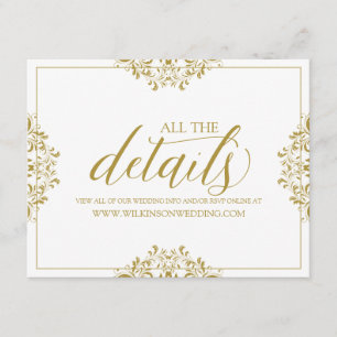 D'accompagnement Détails du mariage / Carte d'information Nadine