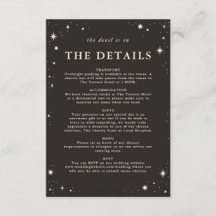D'accompagnement Détails du mariage céleste boho tarot carte invita