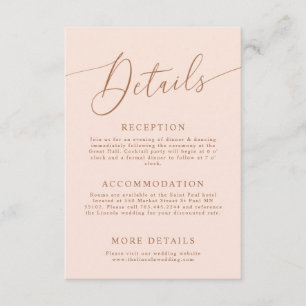 D'accompagnement Détails minimaux du Mariage rose vif Carte de boît