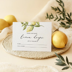 D'accompagnement Devinez combien de gouttes de citron Carte de jeu