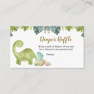 D'accompagnement Dinosaur Green Baby shower Dinosaure Carte Raffle