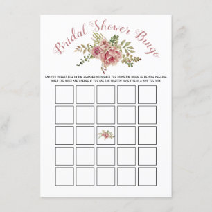 D'accompagnement Dusty rose rose fleurs nuptiale carte de jeu