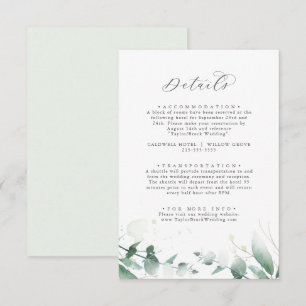 D'accompagnement Elégant Green Détails Mariage Carte de boîtier