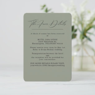 D'accompagnement Élégant Green Mariage Détails Carte de boîtier