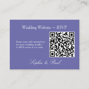 D'accompagnement Elegant Lavender QR Code Site Web Carte RSVP