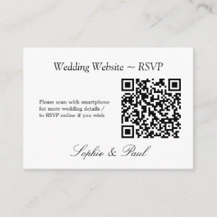 D'accompagnement Elégant minimaliste QR Code Site Web carte RSVP