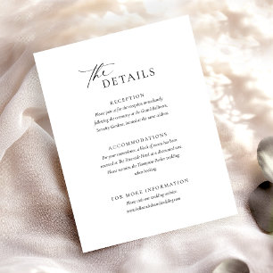 D'accompagnement Elégant noir blanc Mariage Détails Carte de boîtie
