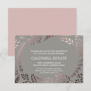 D'accompagnement Elégant Rose Gold & Grey Mariage Carte de réceptio