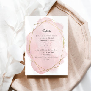 D'accompagnement Élégante carte de réception Bat mitzvah rose