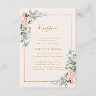 D'accompagnement Elégante carte de réception de mariage flush flora