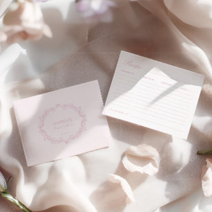 D'accompagnement Elégante carte de recette Fête des mariées rose ro