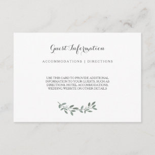 D'accompagnement Elégante Mariage Suite Eucalyptus Carte d'insertio