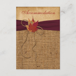 D'accompagnement Feuilles d'automne, FAUX Burlap Carte de boîtier -